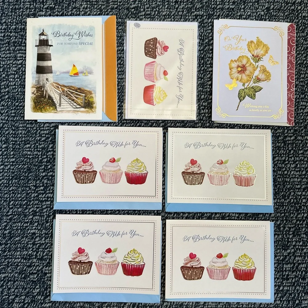 New 8 of different brand of Happy Birthday’s cards with envelopes.